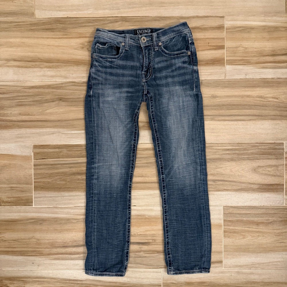Salvage Havoc Straight Slim Fit Jeans Mens 29 Medium Wash Buckle Exclusive SLVG